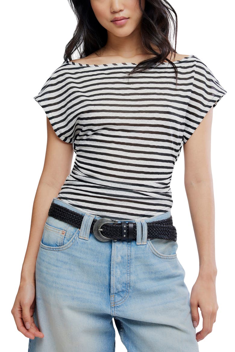Ellie Off the Shoulder Top, Main, color, BLACK COMBO