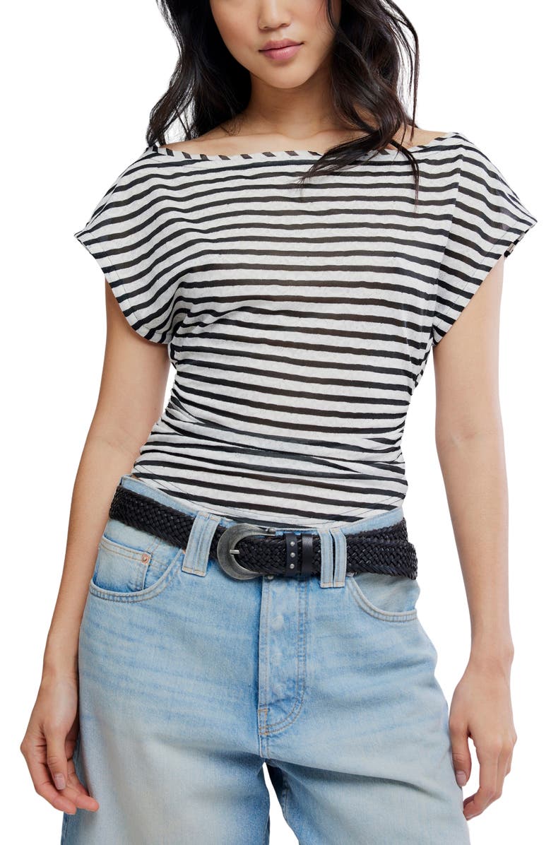 Free People Ellie Off the Shoulder Top, Main, color, Black Combo