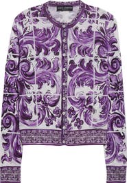 Dolce&Gabbana Majolica Print Silk Cardigan
