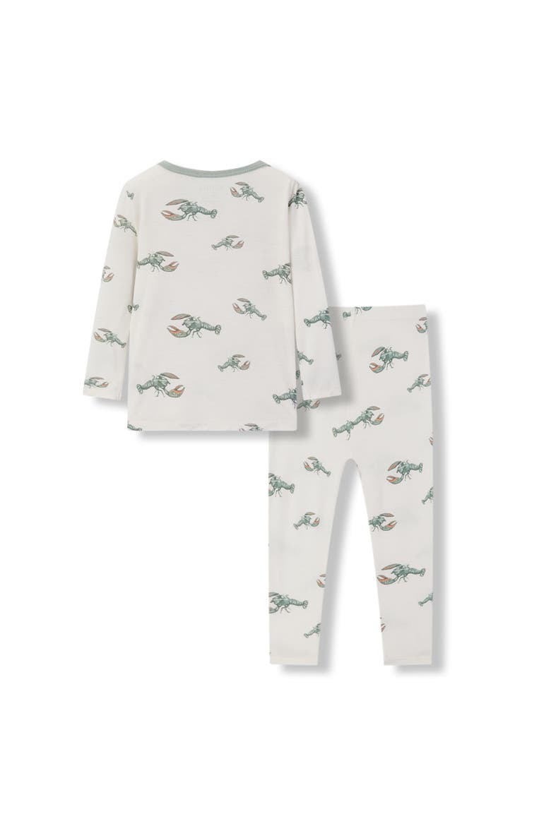 Luxe Stretch Long Sleeve Two Piece Pajama Set, Alternate, color, Mint Lobster