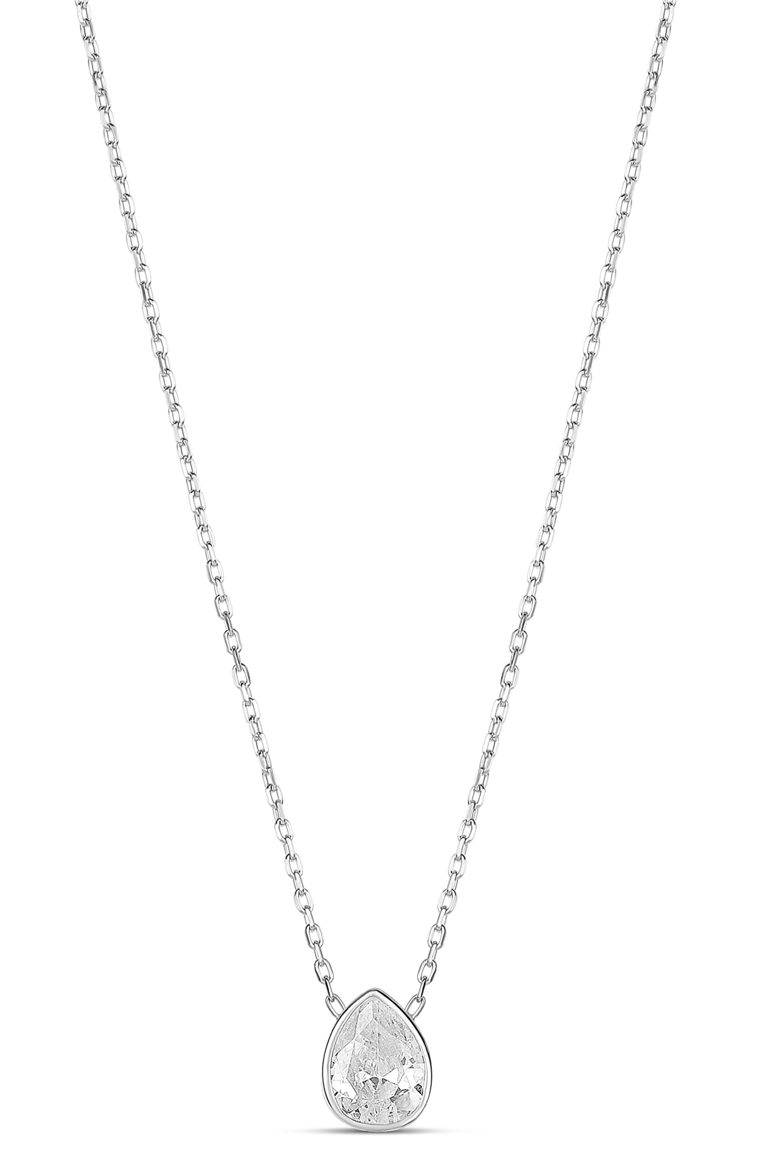 SILVER/ WHITE/PEAR CUT