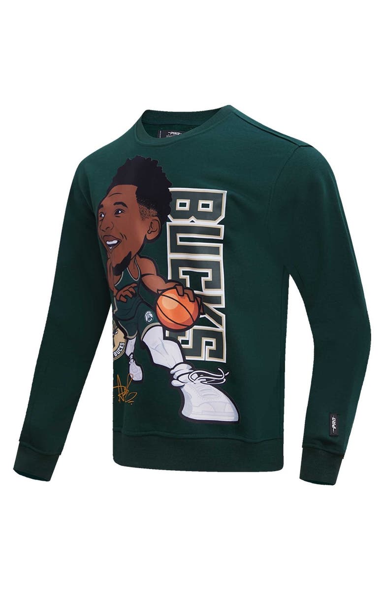 PRO STANDARD Men's Pro Standard Giannis Antetokounmpo Hunter Green Milwaukee Bucks Avatar Pullover Sweatshirt, Alternate, color, Green