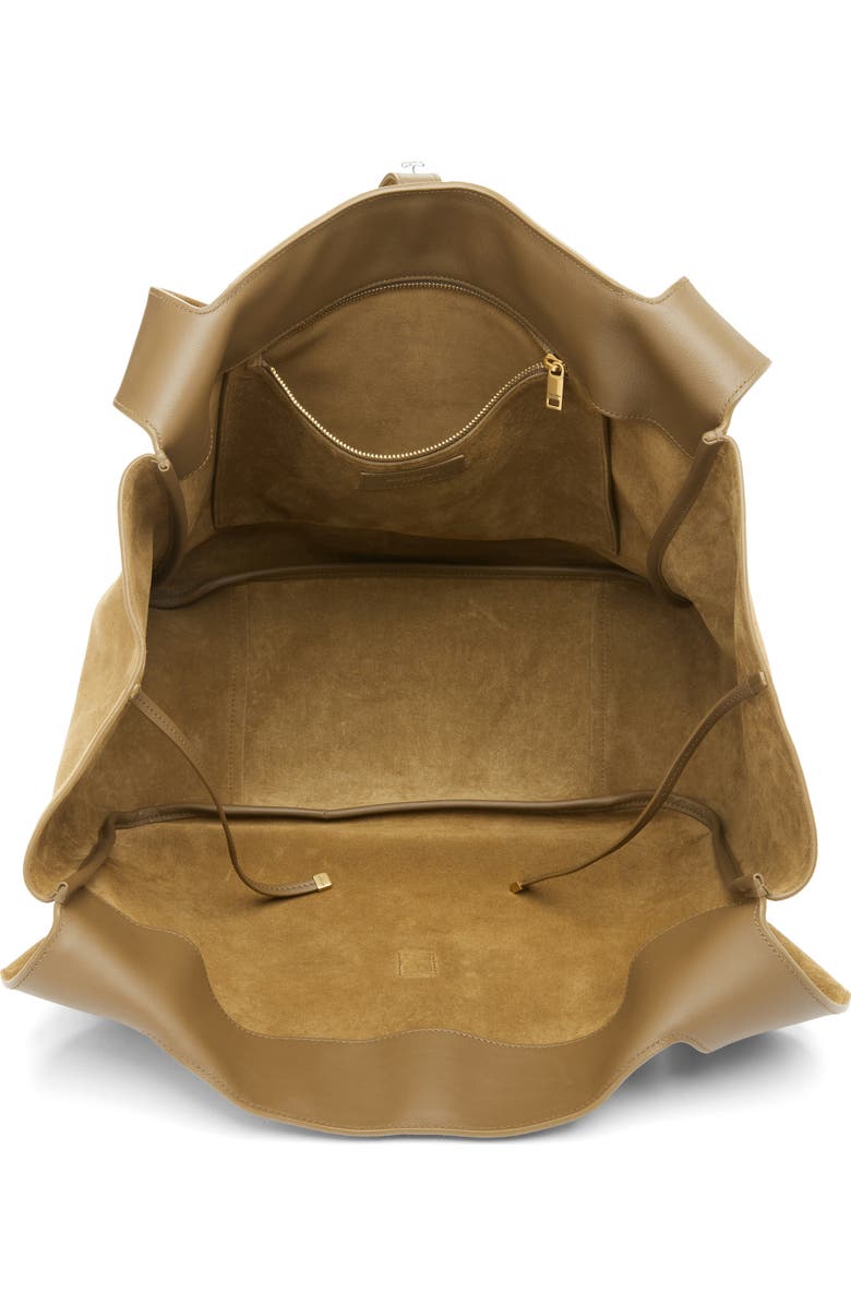 Saint Laurent Le 5 À 7 Bea Suede Tote, Alternate, color, Golden Leaf