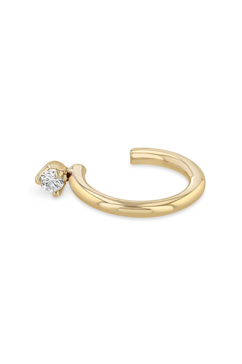 Prong Diamond Ear Cuff, Main, color, 14K YELLOW GOLD