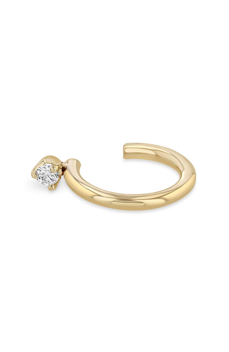 Zoë Chicco Prong Diamond Ear Cuff, Main, color, 14K Yellow Gold