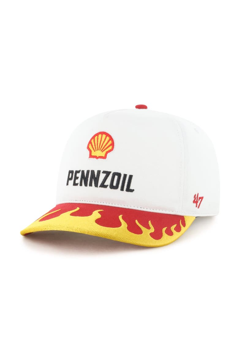 Men's '47  White/Gold Joey Logano Flame Hitch Adjustable Hat, Alternate, color, White