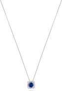 H.J. Namdar Diamond Halo Sapphire Pendant Necklace