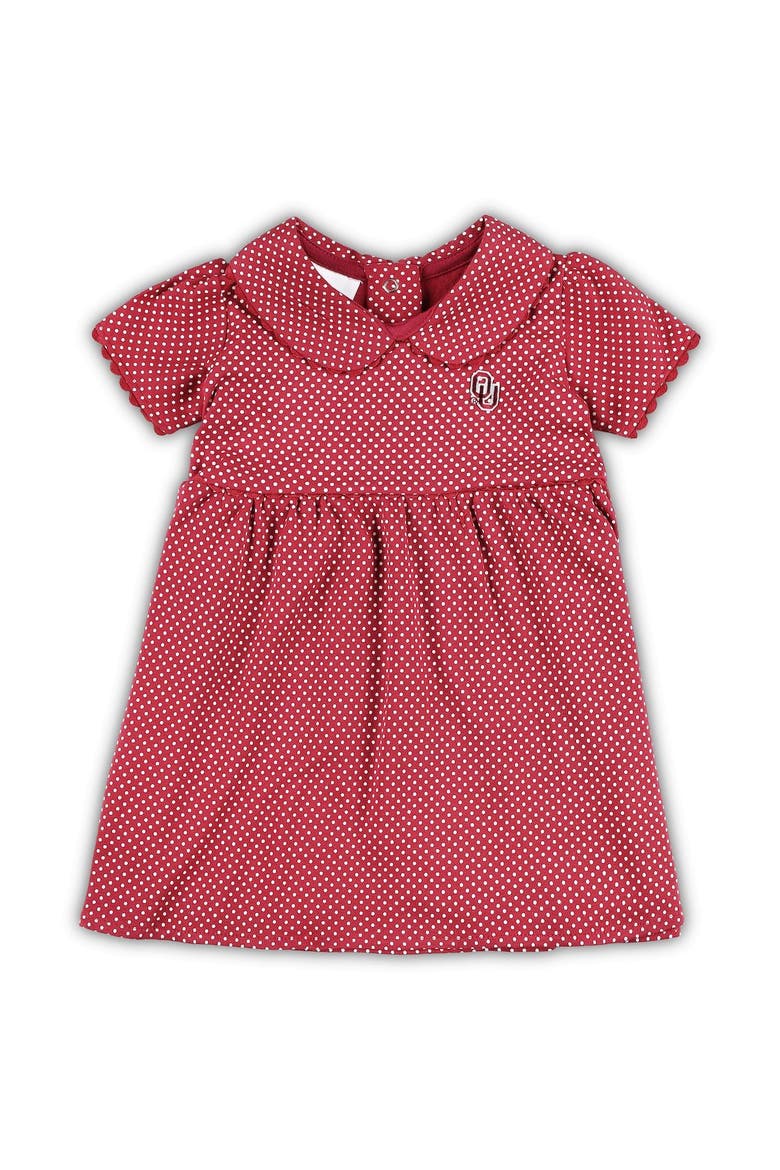 Girls Toddler Crimson Oklahoma Sooners Polka Dot Peter Pan Dress, Alternate, color, Crimson