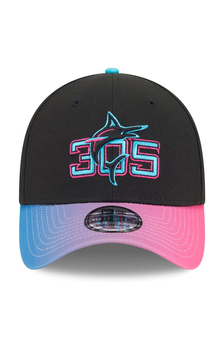 New Era Men's New Era Black/Pink Miami Marlins 2025 City Connect 39THIRTY Flex Hat, Alternate, color, Black