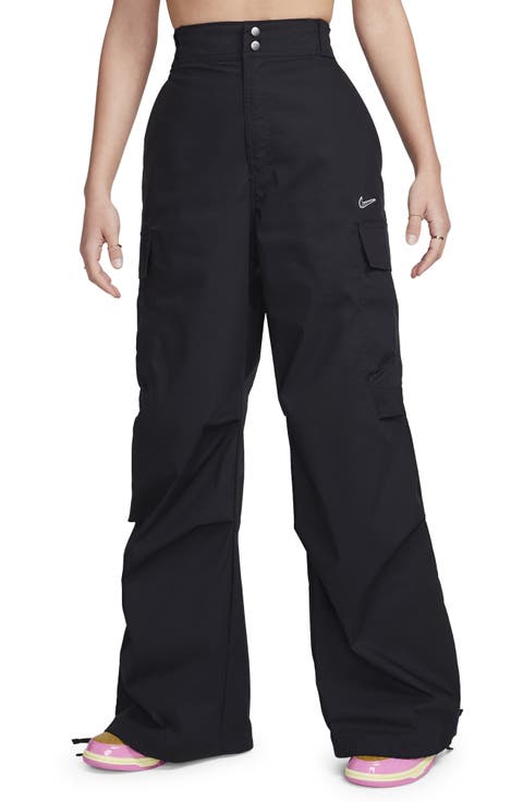 High Waist Woven Cargo Pants
