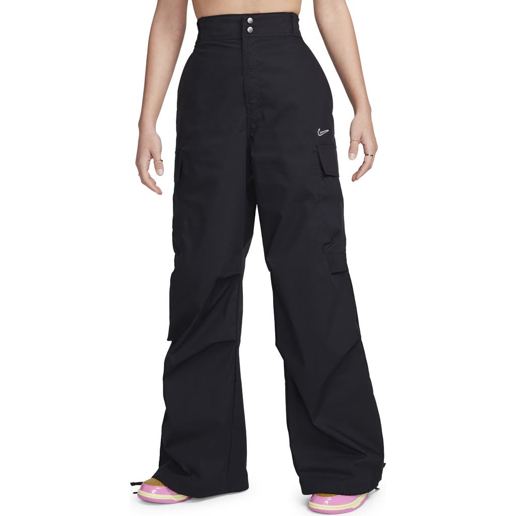 Nike High Waist Woven Cargo Pants In Black