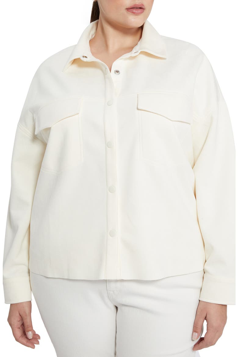 Tori Faux Suede Shacket, Alternate, color, OFF WHITE