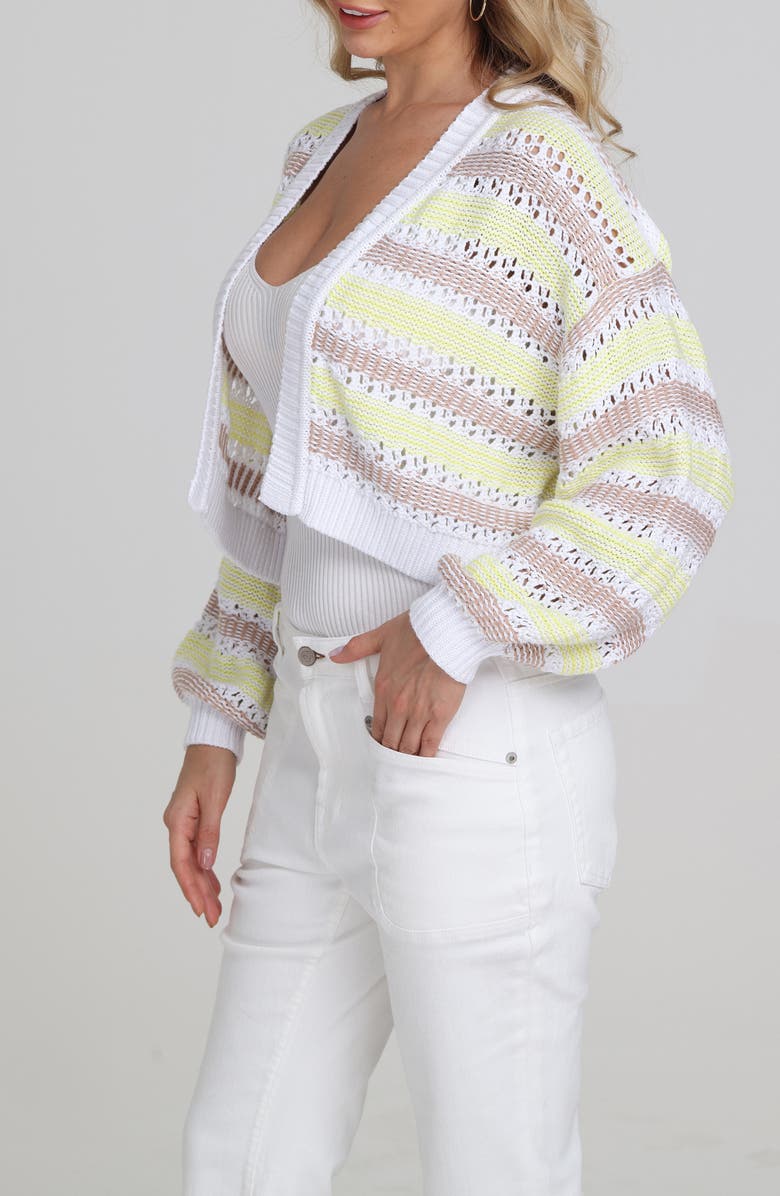 525 Zoe Open Stitch Crop Cardigan, Alternate, color, 