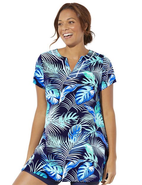 Chlorine Resistant Short Sleeve Swim Tunic (Plus Available)