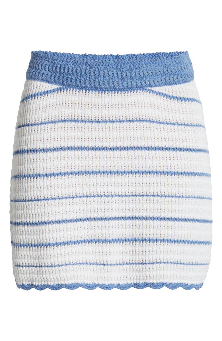 LoveShackFancy Willette Crochet Miniskirt, Alternate, color, Maritime Stripes