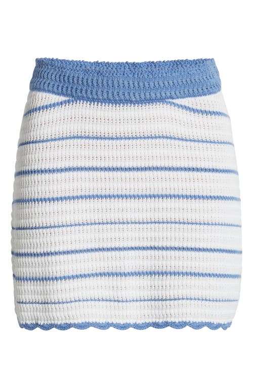 Loveshackfancy Willette Crochet Miniskirt In Blue