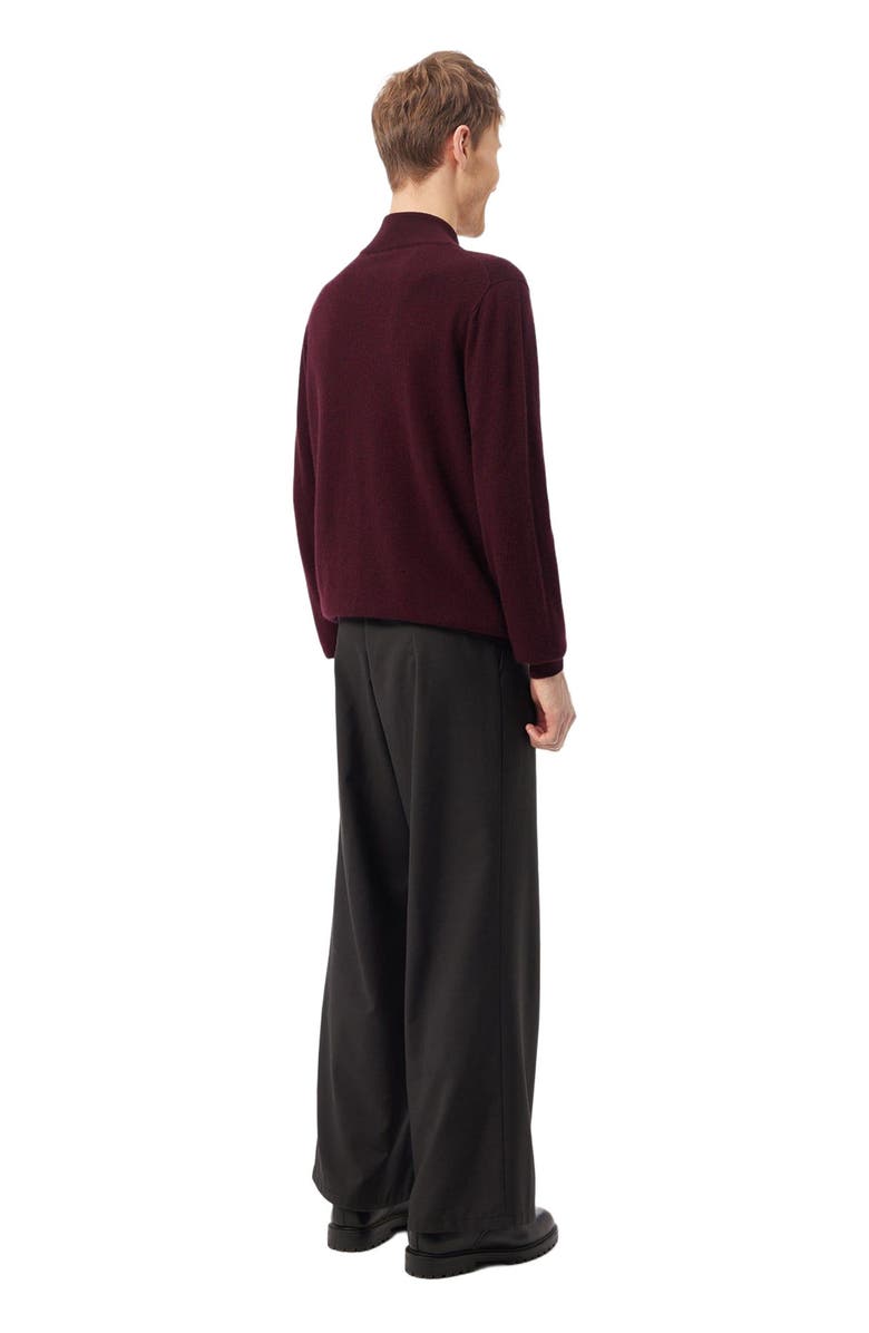 GOBI Mongolian Cashmere Essential Full-Zip Cashmere Cardigan, Alternate, color, Blackberry Wine