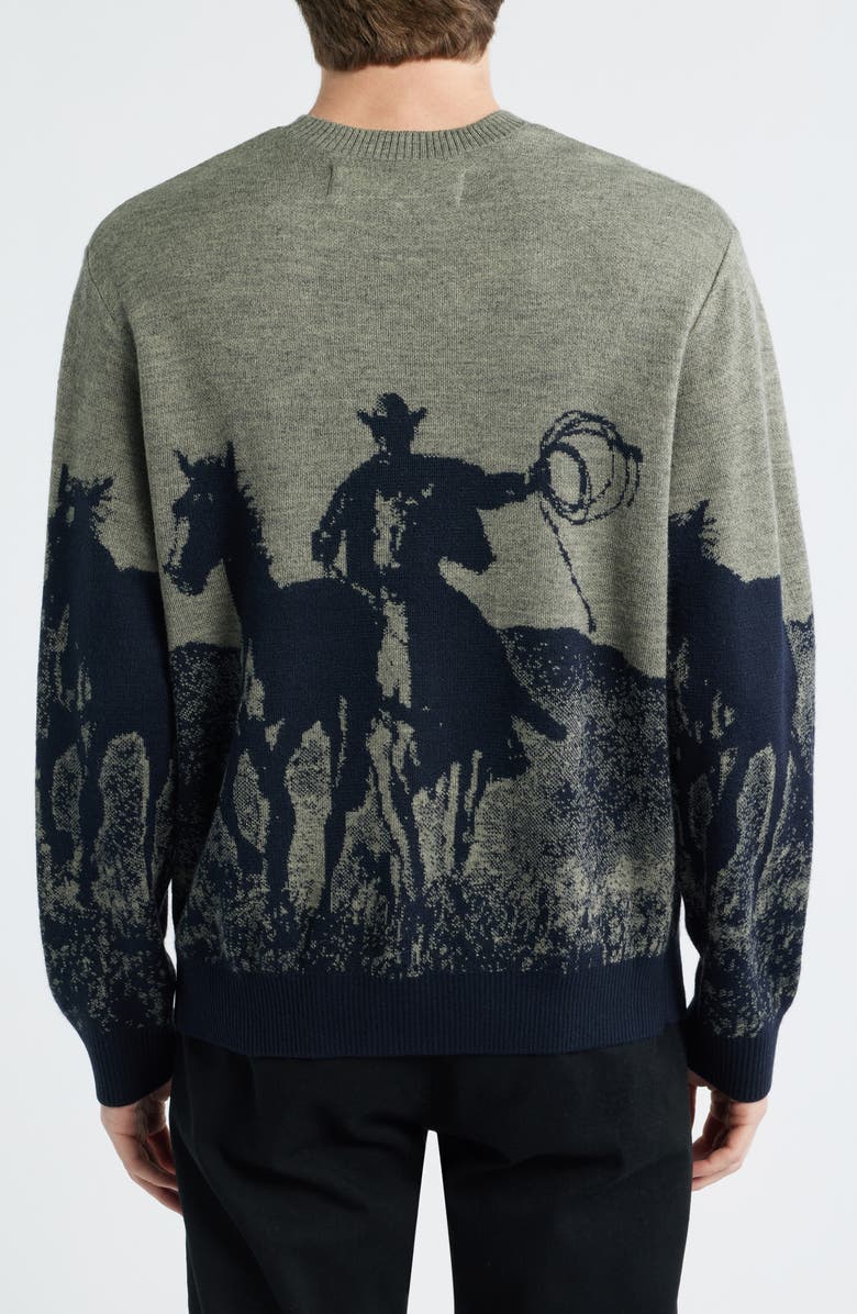 ONE OF THESE DAYS Spirit of the Plains Crewneck Sweater, Alternate, color, Charcoal