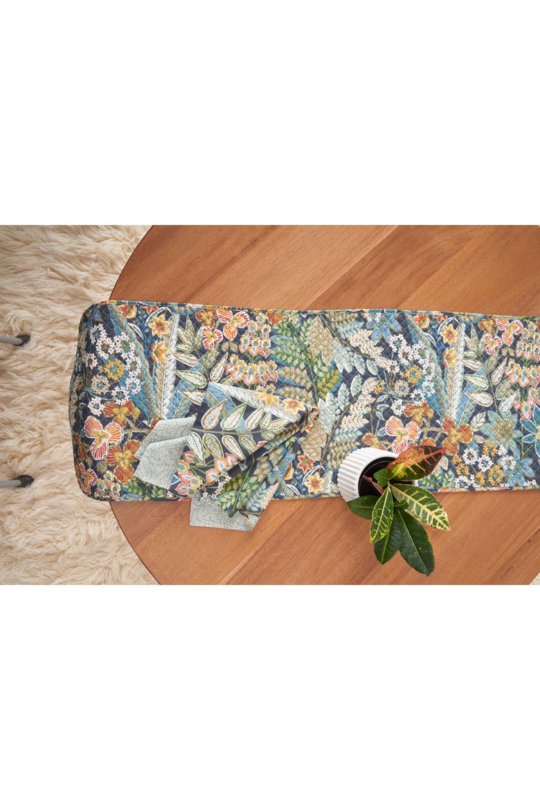 Posy Flowers 100% Cotton Table Runner 14" x 51", Alternate, color, Green