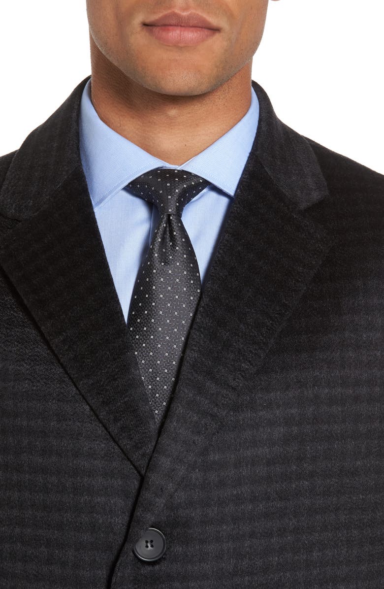 Monte Rosso Cameron Check Cashmere Overcoat, Alternate, color,