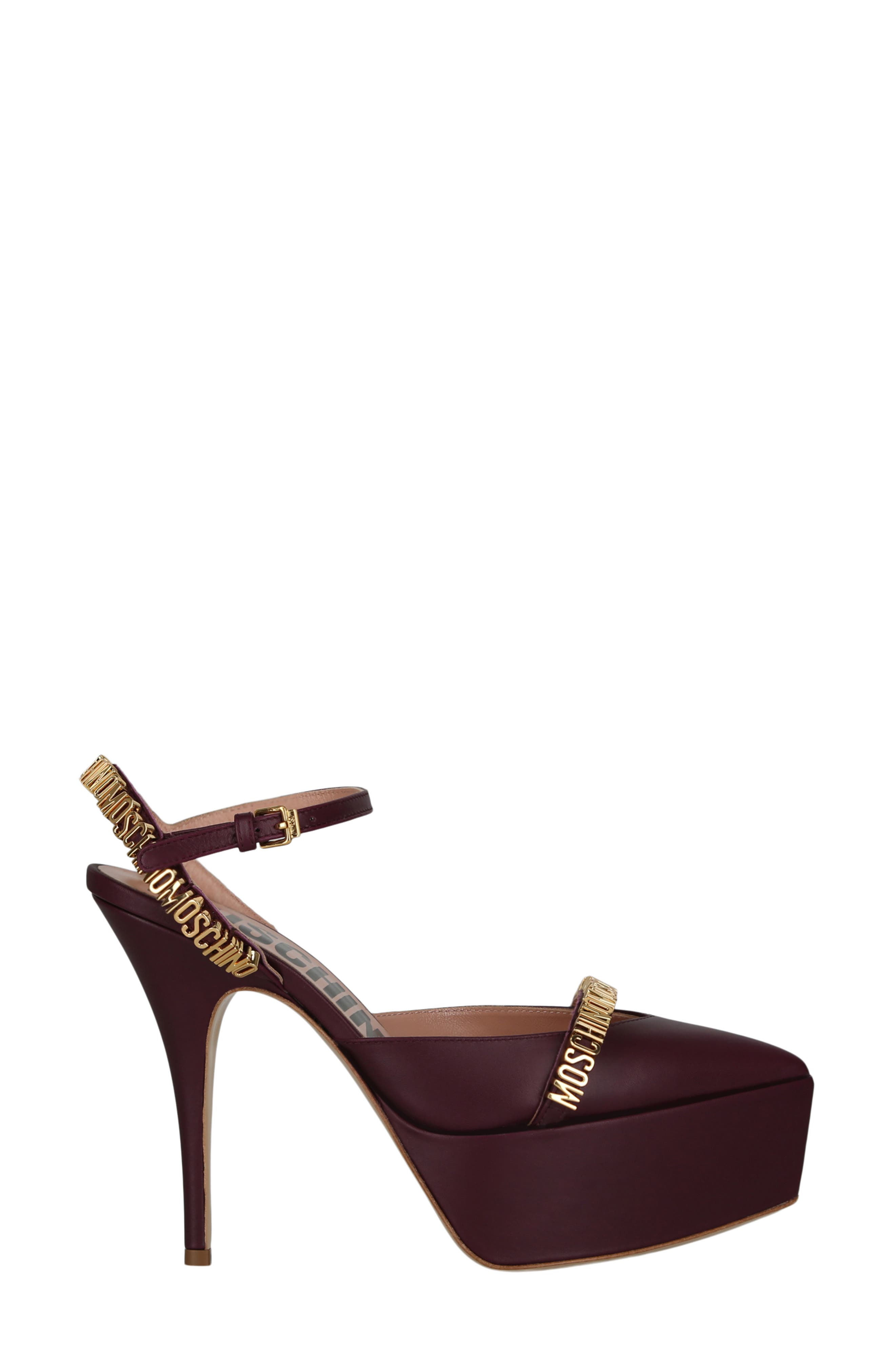 Moschino Ankle Strap Platform Sandal, Alternate, color, 