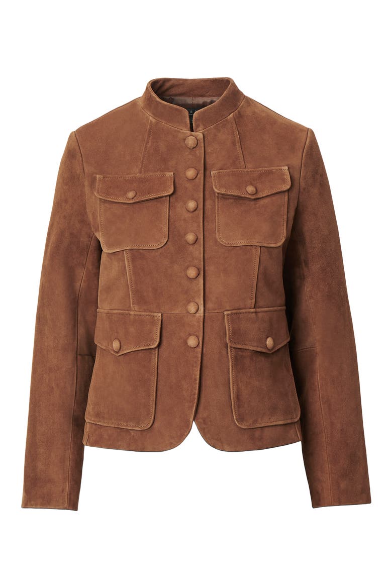 Mercer Suede Jacket, Alternate, color, BROWN