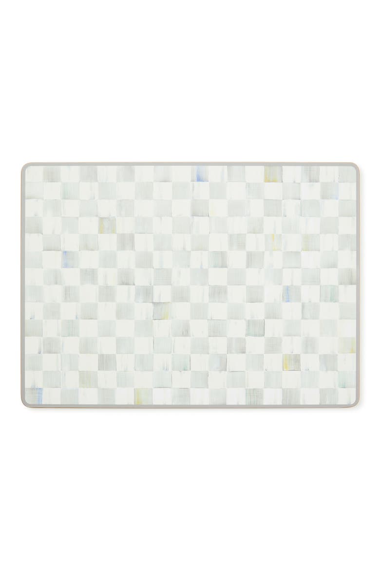 Sterling Check Set of 4 Placemats, Main, color, STERLING