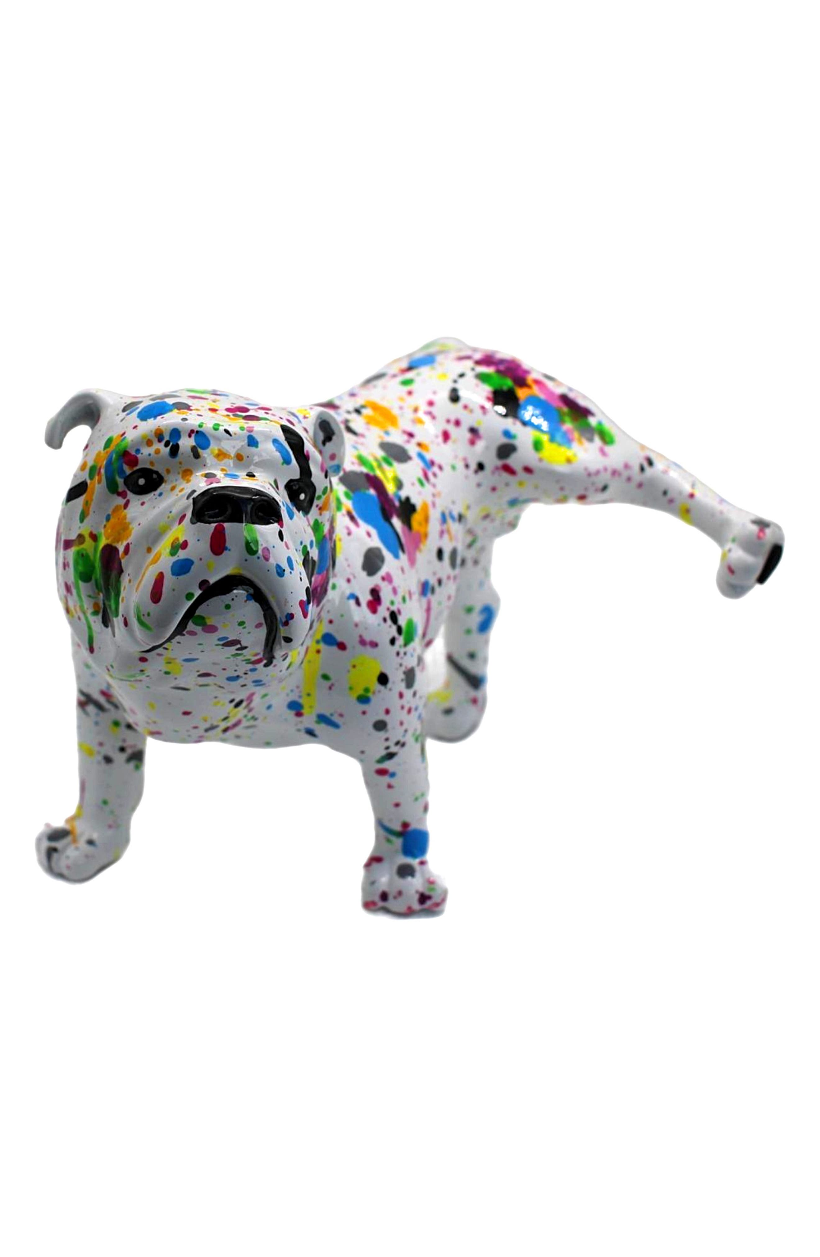 INTERIOR ILLUSIONS Splatter Leg Lifted French Bulldog Statue