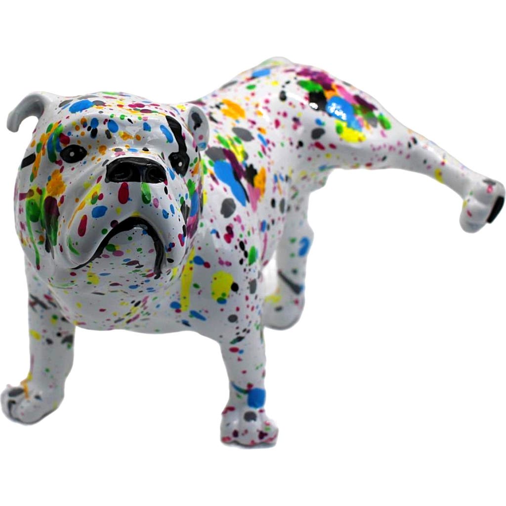 Interior Illusions Splatter Leg Lifted French Bulldog Statue In Multi