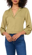Vince Camuto Notch Collar Crepe Top