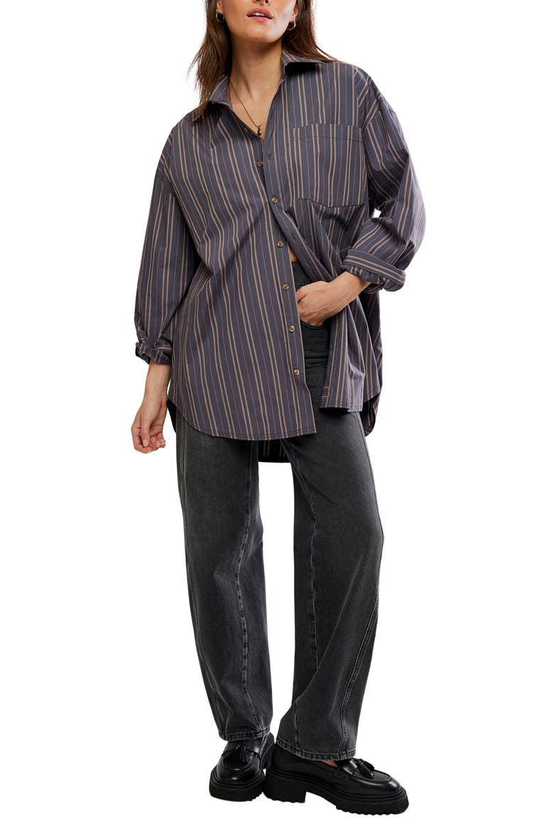 Freddie Striped Cotton Shirt, Alternate, color, GREY COMBO
