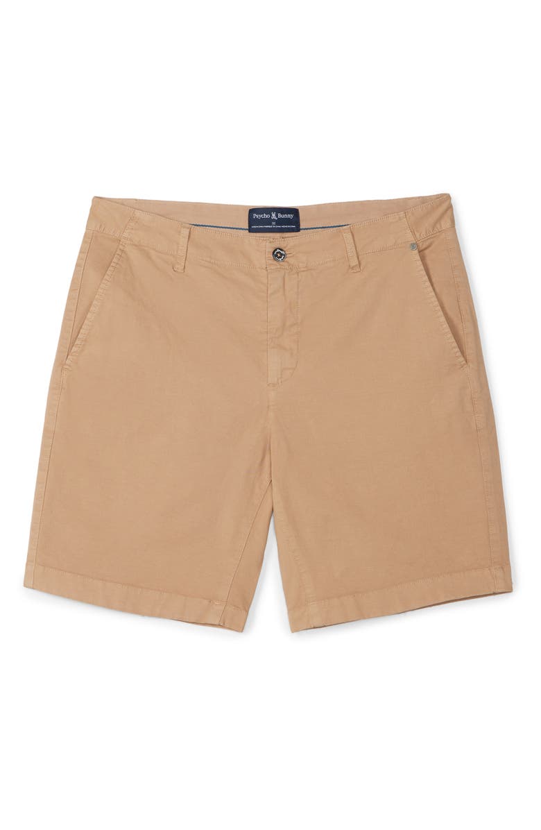 Psycho Bunny Diego Flat Front Stretch Cotton Chino Shorts, Alternate, color, 