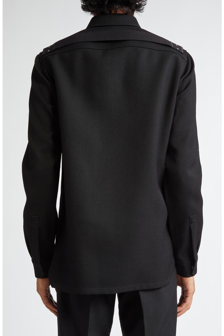Wool Button-Up Shirt, Alternate, color, BLACK