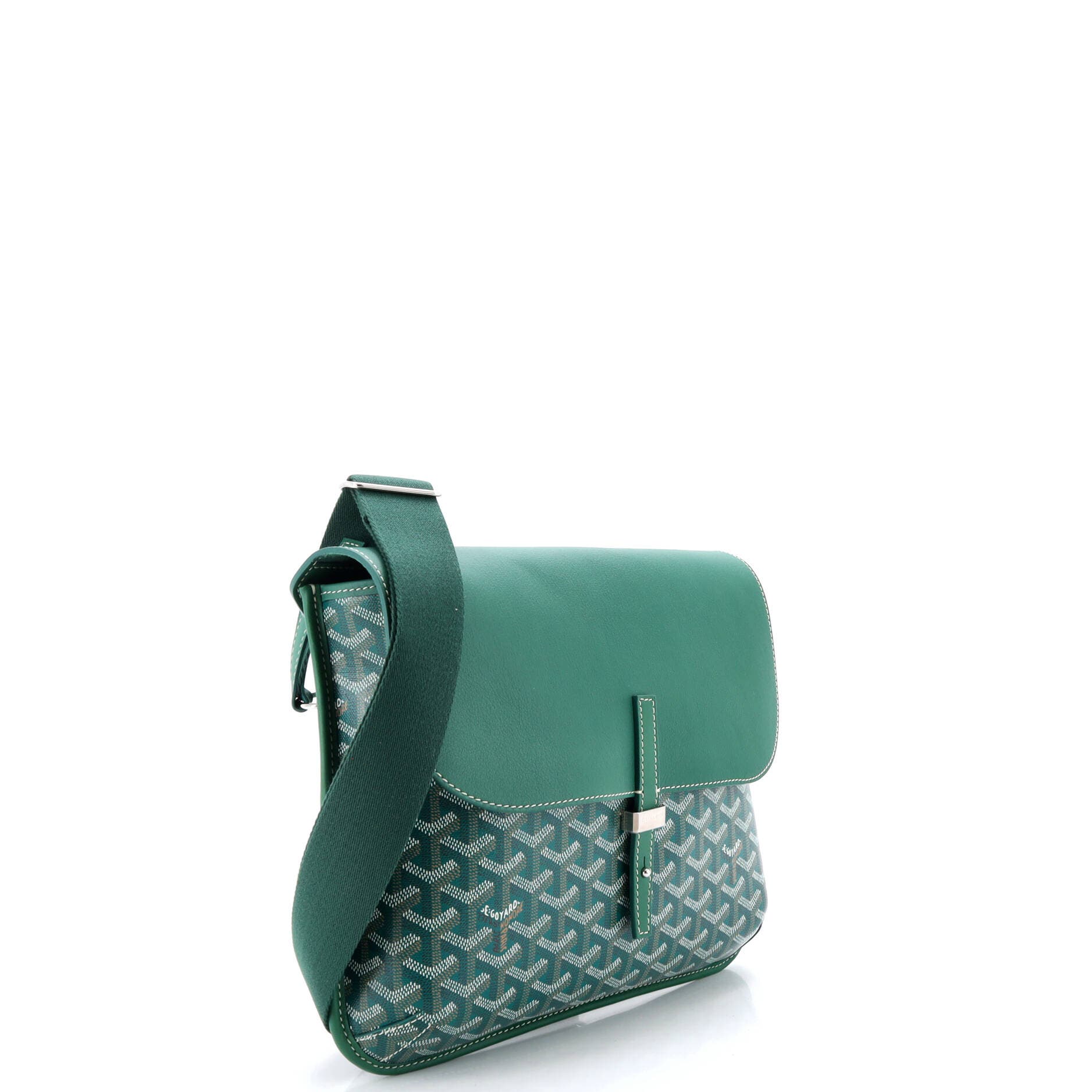 Pre-Owned Goyard Coursier Messenger Bag Coated Canvas and Leather, Alternate, color, Green