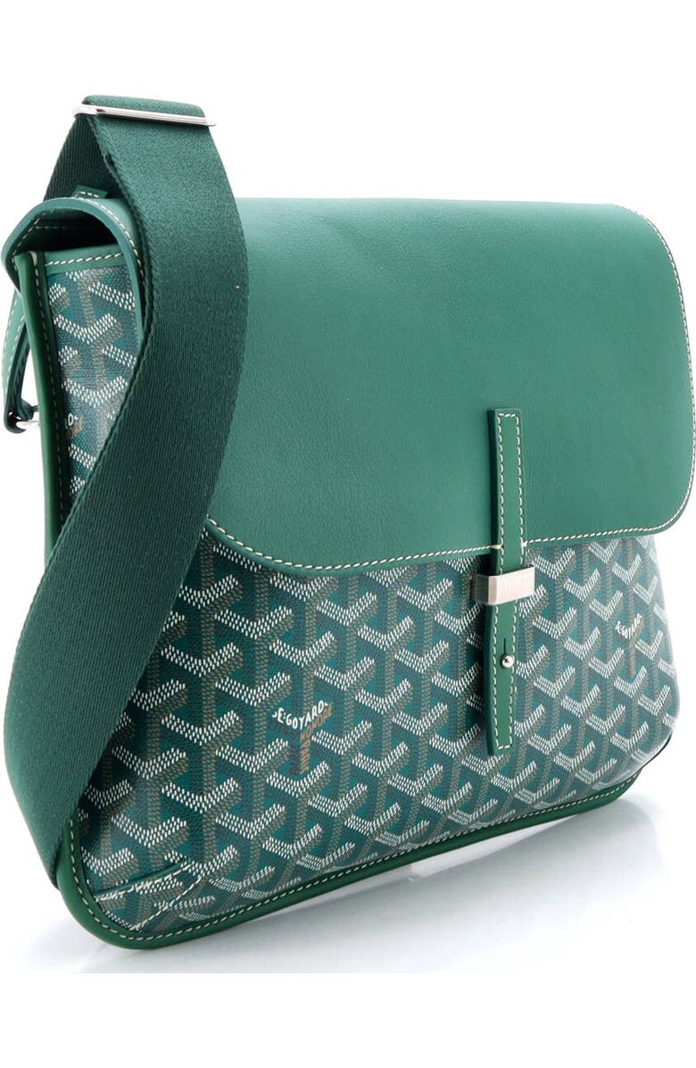 Pre-Owned Goyard Coursier Messenger Bag Coated Canvas and Leather, Alternate, color, Green