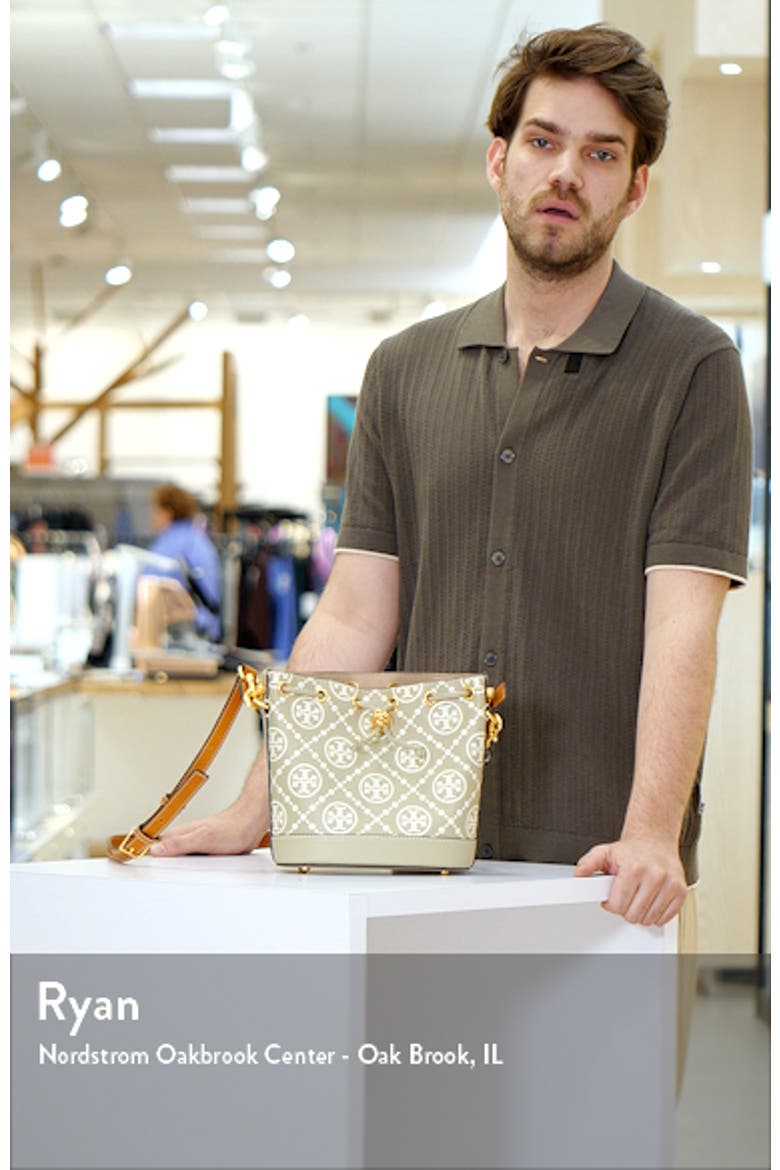 T Monogram Embossed Leather Bucket Bag video