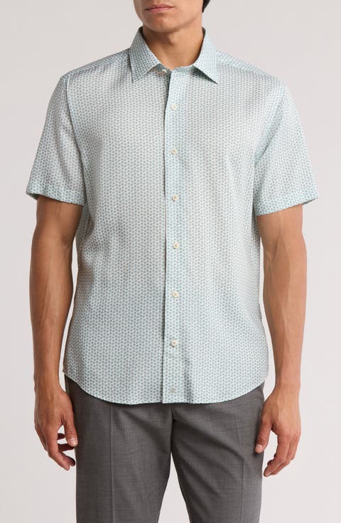 Floral Print Short Sleeve Sport Shirt