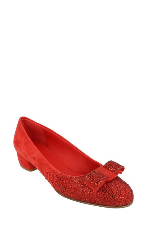 Vara Crystal Embellished Leather Pump