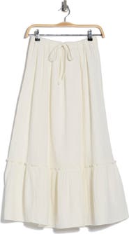 Abound Tiered Cotton Gauze Maxi Skirt