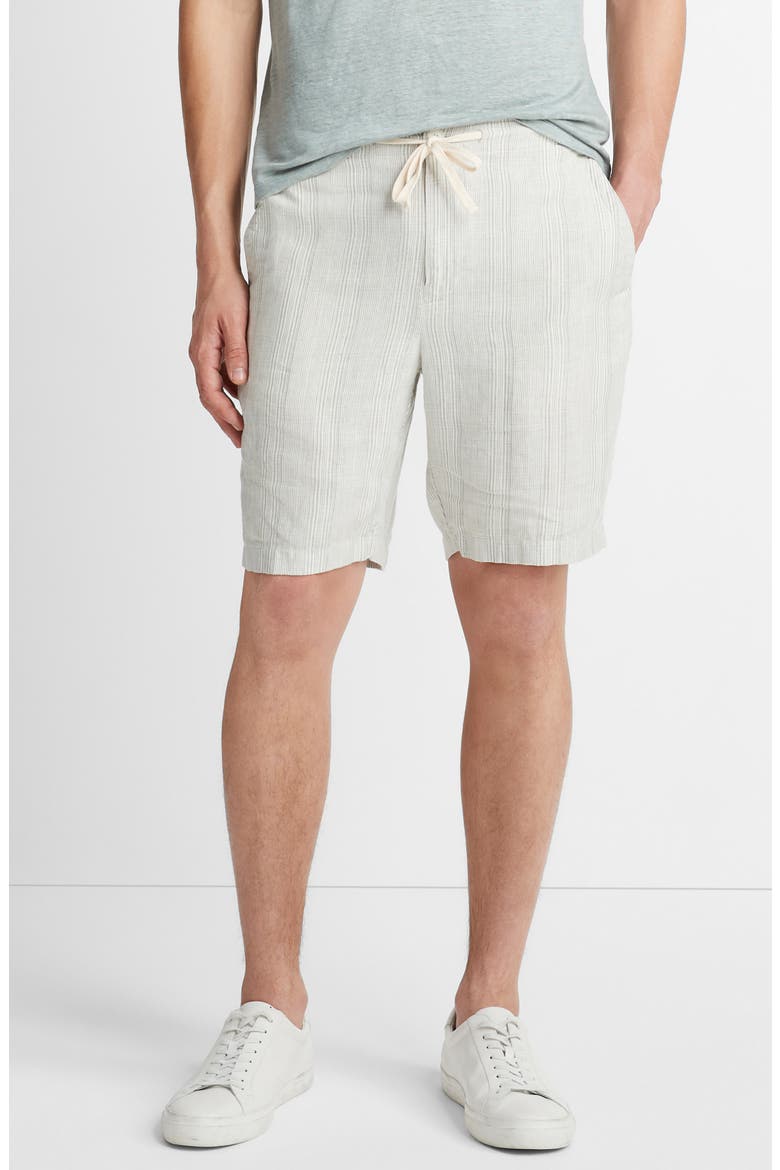 Shadow Stripe Hemp Drawstring Shorts, Main, color, ALABASTER/ LIMESTONE