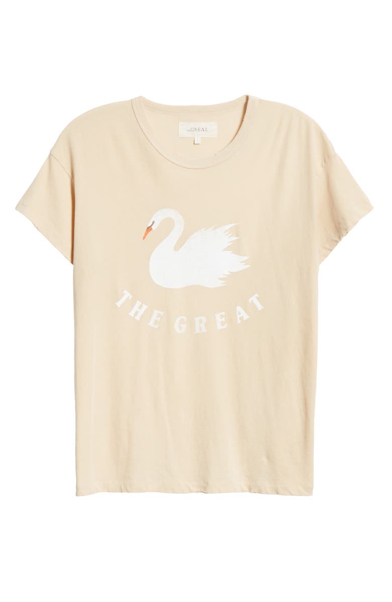 THE GREAT. The Boxy Crew Print Tee, Alternate, color, 