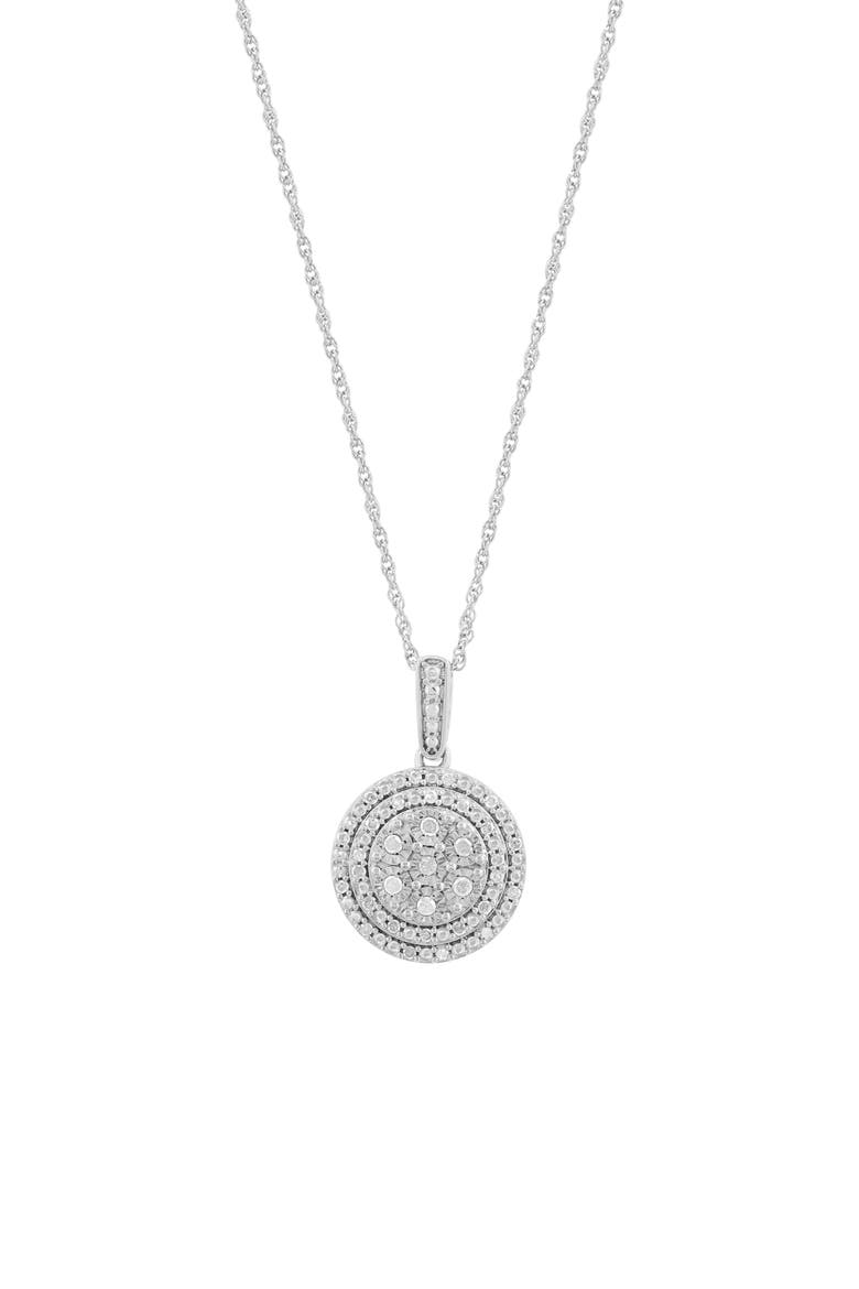 Sterling Silver Diamond Pendant Necklace, Main, color, SILVER