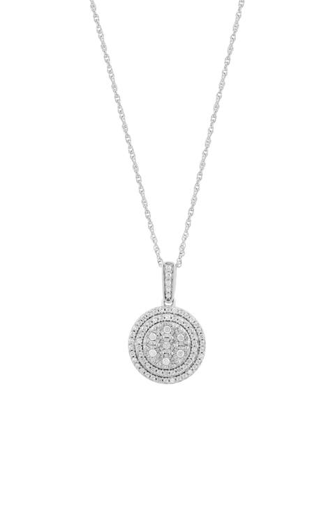 Sterling Silver Diamond Pendant Necklace