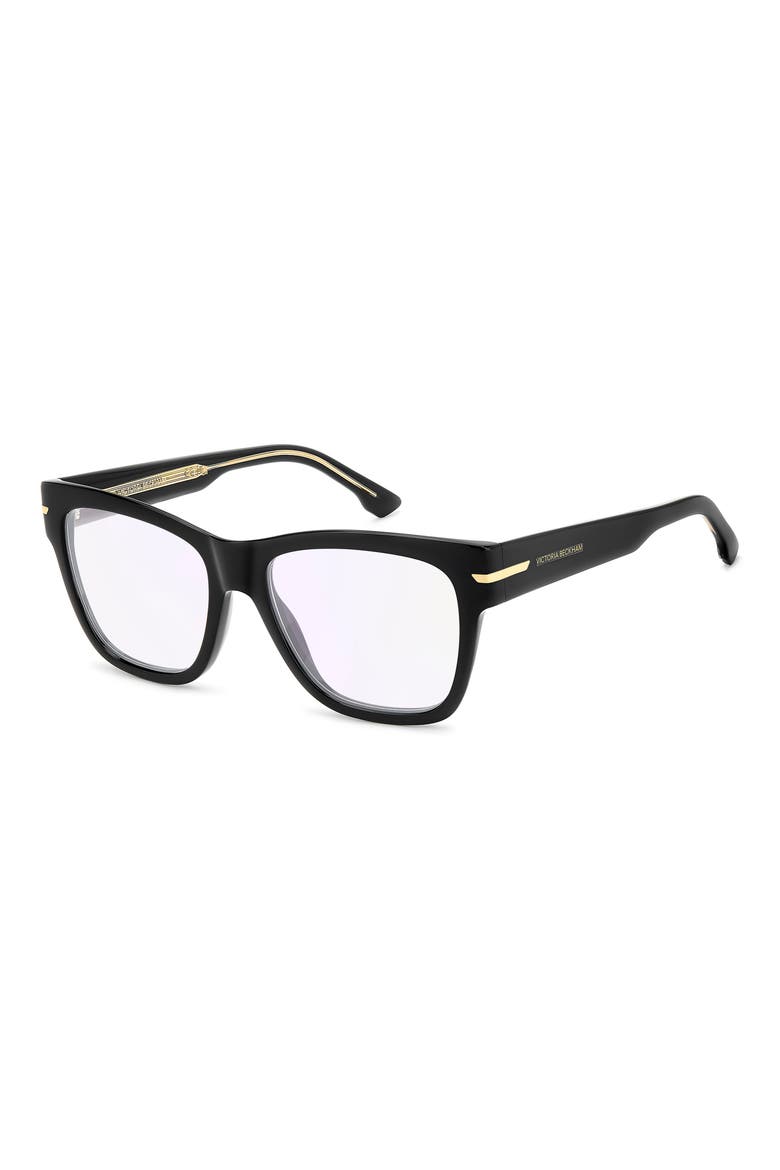 53mm Square Optical Glasses, Alternate, color, BLACK/ VIOL SP