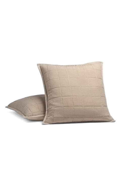 Set of 2 Quilted Euro Pillow Shams