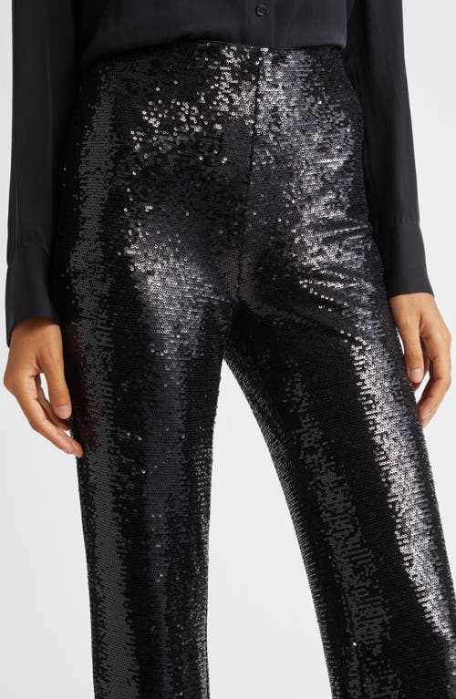 L Agence L'agence Honor Sequin Flare Leg Pants In Black