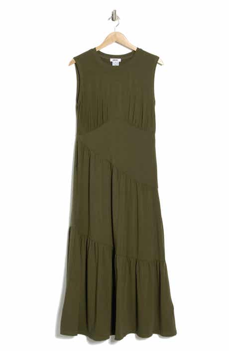 DKNY Gathered Sleeveless Tiered Maxi Dress