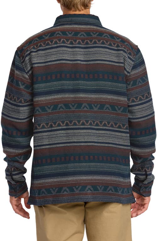 Billabong Lodge Jacquard Snap Front Shirt In Blue