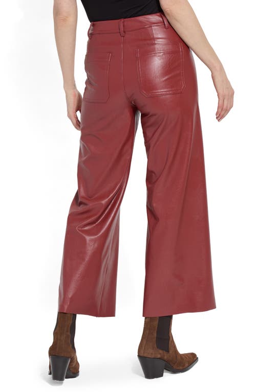 Lyssé Lysse High Waist Faux Leather Wide Leg Pants In Brown