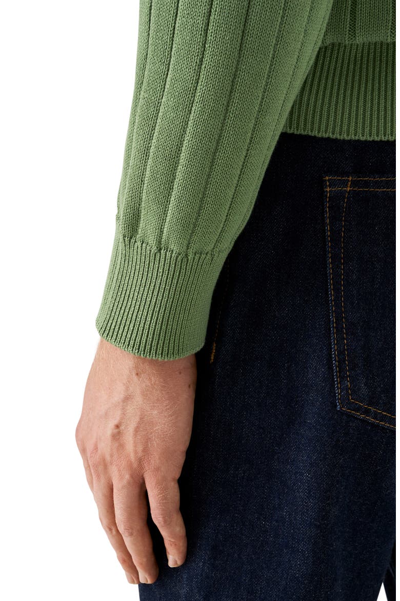 Rib Knit Cotton Crewneck Sweater, Alternate, color, LIGHT GREEN